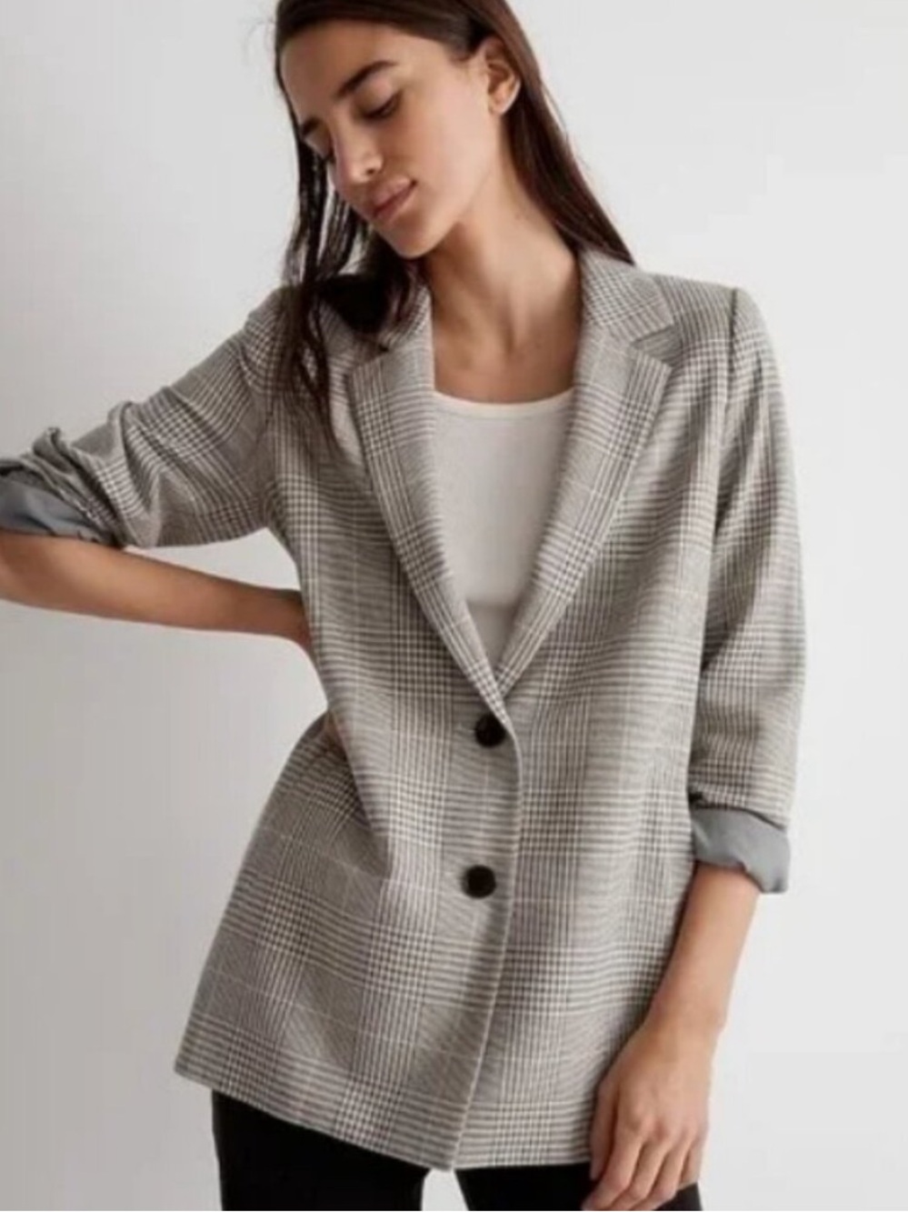 Madewell Dorset Oversized Blazer in Galloway Plaid Sz S